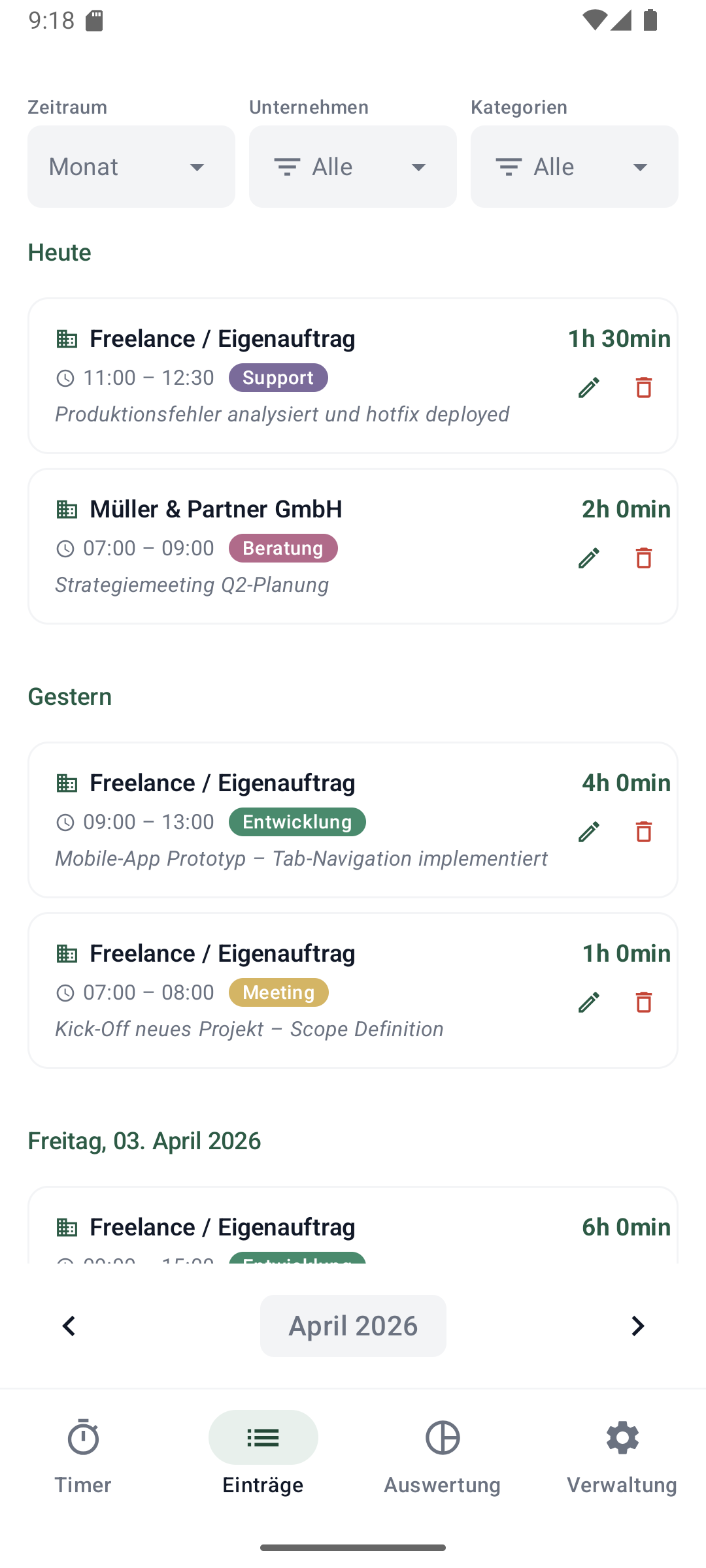 TimeTrack Screenshot 4